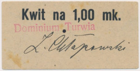 Turwia Dominium, 1 mk (1914) Reference: Podczaski P-222.A.2.a
Grade: VF+ 

POLAND POLEN GERMANY RUSSIA NOTGELDS