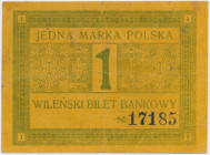 Wilno, Wileński Bank Handlowy, 1 marka 1920 Reference: Podczaski R-481.1
Grade: VF+ 

POLAND POLEN GERMANY RUSSIA NOTGELDS