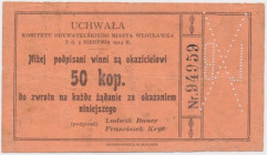 Włocławek, Komitet Obywatelski 50 kopiejek 1914 Reference: Podczaski R-488.A.4.b
Grade: F/F+ 

POLAND POLEN GERMANY RUSSIA NOTGELDS