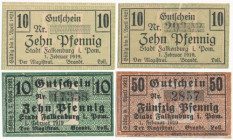 Falkenburg (Złocieniec), 3x 10 i 50 pfg 1920 (4szt) 
Grade: 3, ~1-, 1, 1 

POLAND POLEN GERMANY RUSSIA NOTGELDS