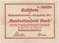 Konigsberg i.Pr. (Królewiec), 100.000 mk 1923 Reference: Keller 2765.b
Grade: VF+ 

POLAND POLEN GERMANY RUSSIA NOTGELDS