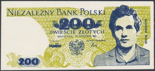 Solidarność, 200 złotych 1986 Zbigniew Bujak Pozycje tego typu szerzej omówione ...