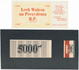 Solidarność, Lech Wałęsa na Prezydenta i Fundusz Wyborczy (2szt) Wymiary: 16 x 8 cm, 22 x 11.5 cm.&nbsp;