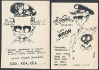 Solidarność, karykatury z Jaruzelskim (2szt) Wymiary: ~11.5 x 16 cm.&nbsp;