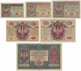 Jenerał / Generał 1/2 - 100 mkp 1916 (6szt) 1 mkp jenerał st.3+, ładna 2 mkp czyszczone pozostałe banknoty naturalne 

Grade: 5 do 3+ 

POLAND POL...
