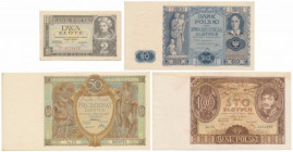 Zestaw banknotów polskich z lat 1929-36 (4szt) 50 zł st.2+/1- 2 zł st.2+ 20 zł st.1- 100 zł st.2 


POLAND POLEN MIXED LOTS BANKNOTES