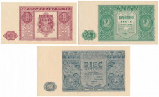 1, 2 i 5 zł 1946 - zestaw (3szt) Reference: Miłczak 123-125
Grade: 1, 1/AU 

POLAND POLEN MIXED LOTS BANKNOTES