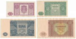 Zestaw banknotów 1 - 10 zł 1946 (4szt) 1 zł st.1-, pozostałe banknoty w st.2+. Reference: Miłczak 123-126
Grade: 100 

POLAND POLEN MIXED LOTS BANK...