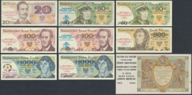 Zestaw banknotów polskich z nadrukami (9szt) 
Grade: 1, 1- 

POLAND POLEN MIXED LOTS BANKNOTES