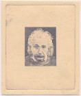 Albert Einstein - portret stalorytniczy Wymiary grafiki: 35 x 45 mm. Wymiary kartki: 90 x 110 mm.