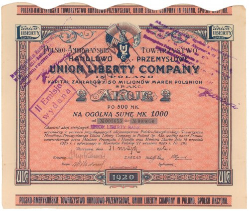 Polsko-Amerykańskie Tow. Handlowo Przemysłowe UNION LIBERTY COMPANY in Poland, 2...