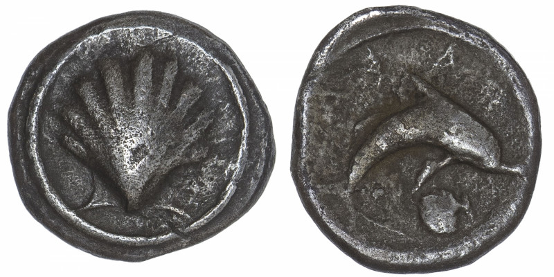 GRÈCE ANTIQUE
Calabre, Tarente. Litra ND (325-280 av. J.-C.), Tarente.
SNG Del...