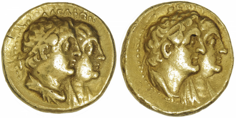 GRÈCE ANTIQUE
Royaume lagide, Ptolémée II (283-246 av. J.-C.). Tétradrachme Or ...