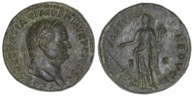 EMPIRE ROMAIN
Titus César (69-79). Sesterce 76, Rome.
RIC.672 ; Bronze - 26,66 g - 32 mm - 6 h 
Pour le 5e consulat de Titus. Exemplaire homogène e...