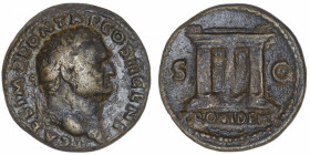 EMPIRE ROMAIN
Titus César (69-79). As 73, Rome.
RIC.655 - C.174 ; Bronze - 10,21 g - 27 mm - 6 h 
Traces de corrosion. Patine marron. TB.
