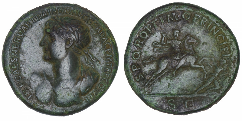 EMPIRE ROMAIN
Trajan (98-117). Sesterce ND (103-111), Rome.
RIC.- (cf.543 reve...