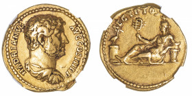 EMPIRE ROMAIN
Hadrien (117-138). Aureus 130-133, Rome.
RIC.1477 - Calicó 1190 ; Or - 6,98 g - 19,5 mm - 6 h 
NGC Ch VF 5/5 4/5 Fine Style (5783261-...