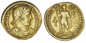 EMPIRE ROMAIN
Valentinien Ier (364-375). Solidus ND (364), Antioche.
RIC.2b ; Or - 3,94 g - 20 mm - 5 h 
Pour la 4e officine (delta). Graffitis. Us...