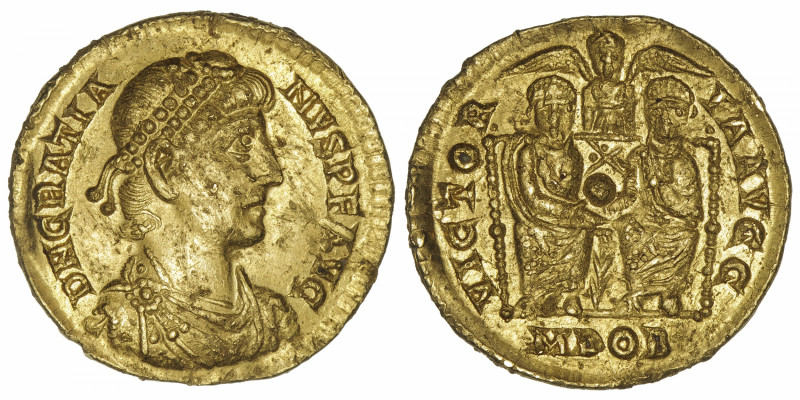 EMPIRE ROMAIN
Gratien (367-383). Solidus 379, Milan.
RIC.5a - S.19914 ; Or - 4...
