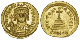 EMPIRE BYZANTIN
Tibère II Constantin (578-582). Solidus ND (579-582), Constantinople.
S.422 ; Or - 4,41 g - 20 mm - 6 h 
Pour la 8e officine (H). A...