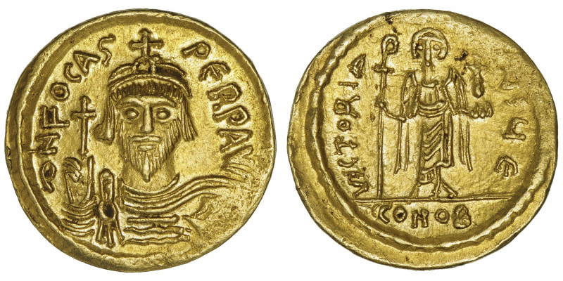 EMPIRE BYZANTIN
Phocas (602-610). Solidus 607-610, 5e officine, Constantinople....