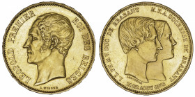 BELGIQUE
Léopold Ier (1831-1865). Module de 100 francs en Or, mariage du duc et de la duchesse de Brabant 1853, Bruxelles.
Fr.6 - Dup.538 ; Or - 32 ...