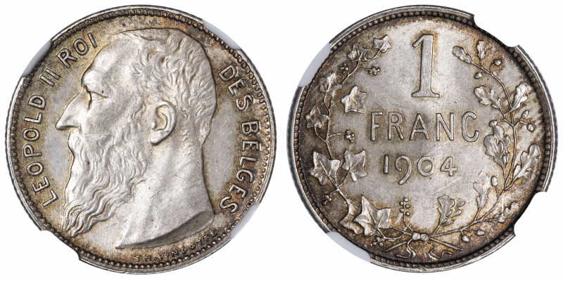 BELGIQUE
Léopold II (1865-1909). 1 franc 1904, Bruxelles.
KM.56.1 ; Argent - 5...