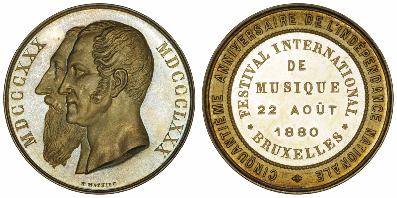 BELGIQUE
Léopold II (1865-1909). Médaille pour le cinquantenaire de l’indépenda...