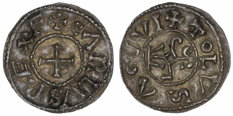 CAROLINGIENS
Charles II le Chauve (840-877). Denier ND (840-855), Toulouse.
P....