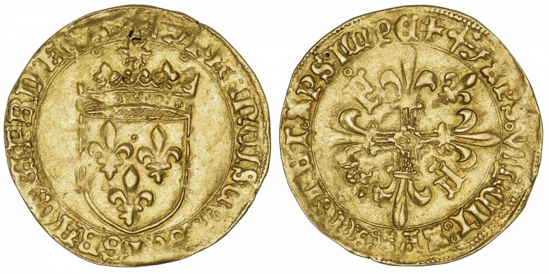 CAPÉTIENS
François Ier (1515-1547). Écu d’or au soleil, 5e type, 3e émission ND...