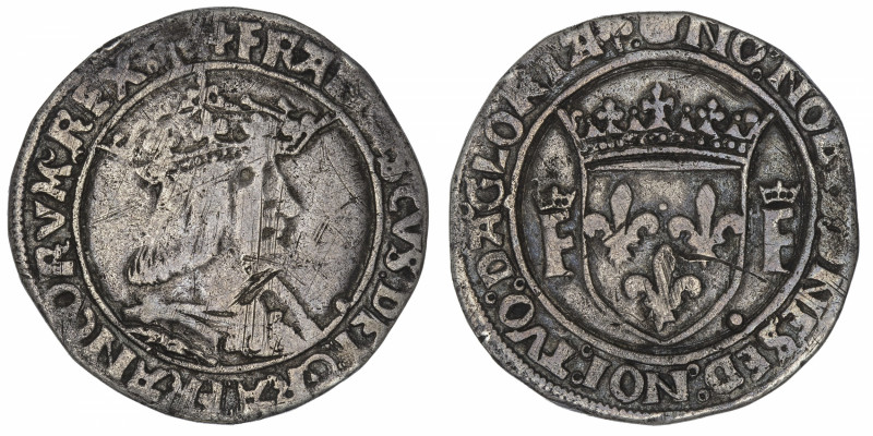 CAPÉTIENS
François Ier (1515-1547). Teston, 13e type ND (avant 1540), Lyon.
Dy...