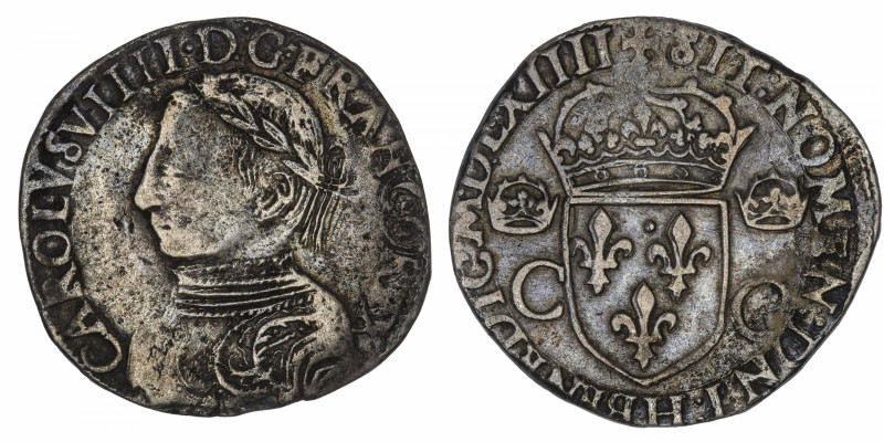 CAPÉTIENS
Charles IX (1560-1574). Teston 1564, H, La Rochelle.
Dy.1063 ; Argen...