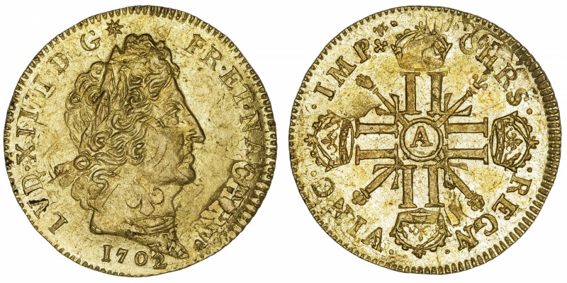 CAPÉTIENS
Louis XIV (1643-1715). Louis d’or aux huit L et aux insignes 1702, A,...