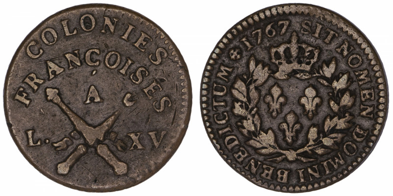 CAPÉTIENS
Louis XV (1715-1774). Sol des colonies françaises 1767, A, Paris.
Le...