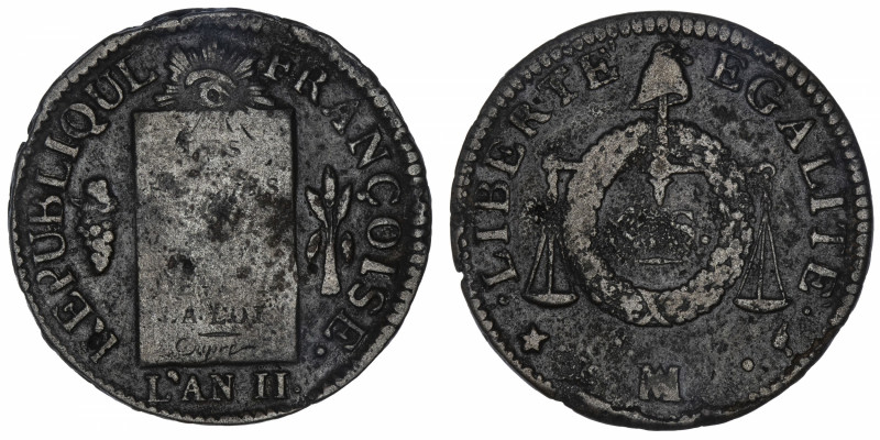 FRANCE
Convention (1792-1795). Sol à la balance FRANÇOISE, non daté ND (1794), ...