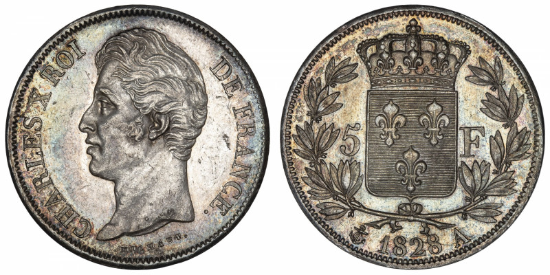 FRANCE
Charles X (1824-1830). 5 francs, 2e type 1828, A, Paris.
G.644 - F.311 ...