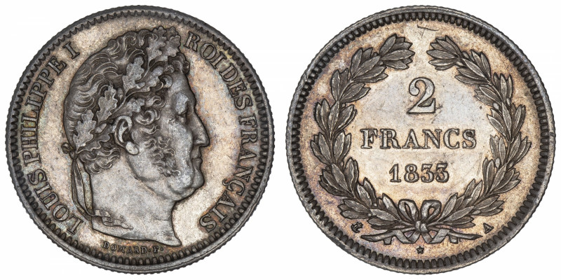 FRANCE
Louis-Philippe Ier (1830-1848). 2 francs 1833, A, Paris.
G.520 - F.260 ...