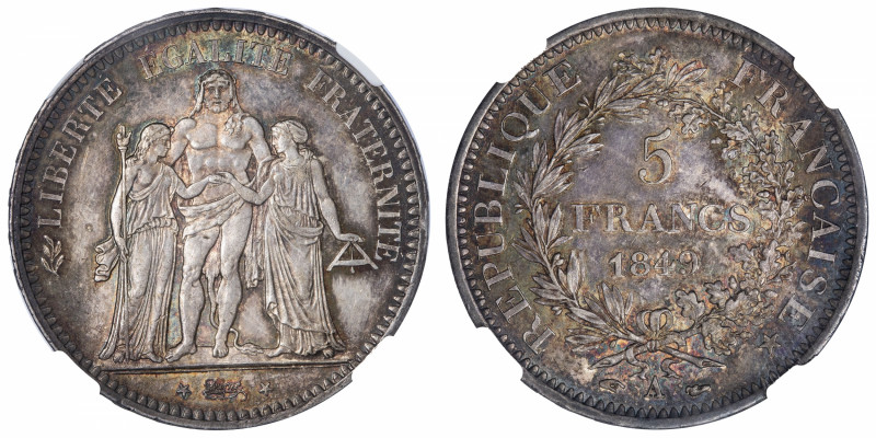 FRANCE
IIe République (1848-1852). 5 francs Hercule 1849, A, Paris.
G.683 - F....