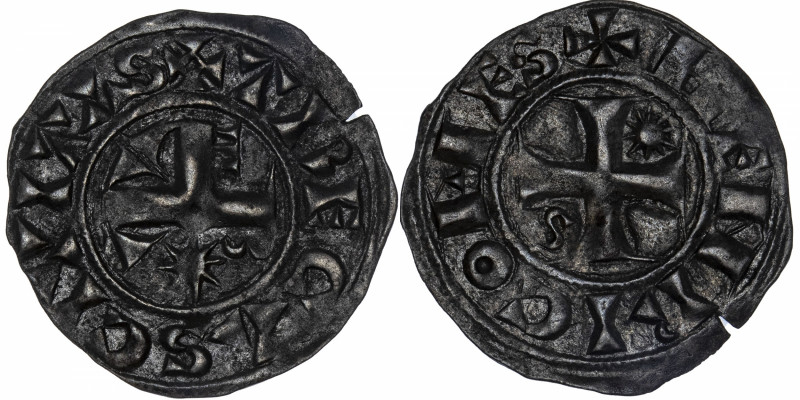 FRANCE / FÉODALES
Champagne, Henri II (1180-1197). Denier ND (1180-1197), Troye...