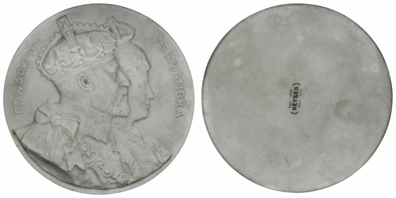 GRANDE-BRETAGNE
Édouard VII (1901-1910). Médaille en biscuit de Sèvres, commémo...