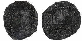 GRÈCE
Achaïe, Isabelle de Villehardouin (1297-1301). Denier ND, Clarentia.
S.XV-4 - Schl.XII-19 ; Billon - 0,85 g - 18 mm - 10 h 
TB à TTB.