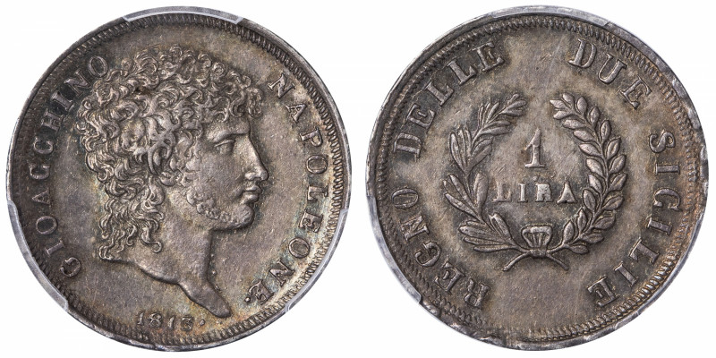 ITALIE
Naples, Joachim Murat (1808-1815). Lira 1813, Naples.
Mont. 504.. KM.25...