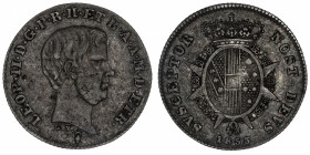 ITALIE
Toscane (Grand-duché de), Léopold II (1824-1849). 1/2 paolo 1853, Florence.
KM.68a ; Argent - 1,37 g - 18 mm - 6 h 
TTB.