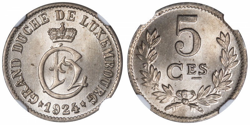 LUXEMBOURG
Charlotte (1919-1964). 5 centimes 1924.
KM.33 ; Cupro-nickel - 17 m...