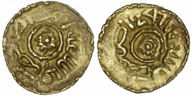 MAROC
Moulay ‘Abd al-Rahman (1238-1276 AH / 1822-1859). Benduqi 1247 AH (1831), Fès.
Fr.49 - C.150.2 ; Or - 3,31 g - 17 mm - 12 h 
TTB.