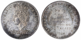 SUISSE
Genève (canton de). Genevoise (10 décimes) 1794, Genève.
HMZ. 2.339.. KM.98 ; Argent - 40 mm - 6 h 
PCGS AU58 (39852701). Superbe.