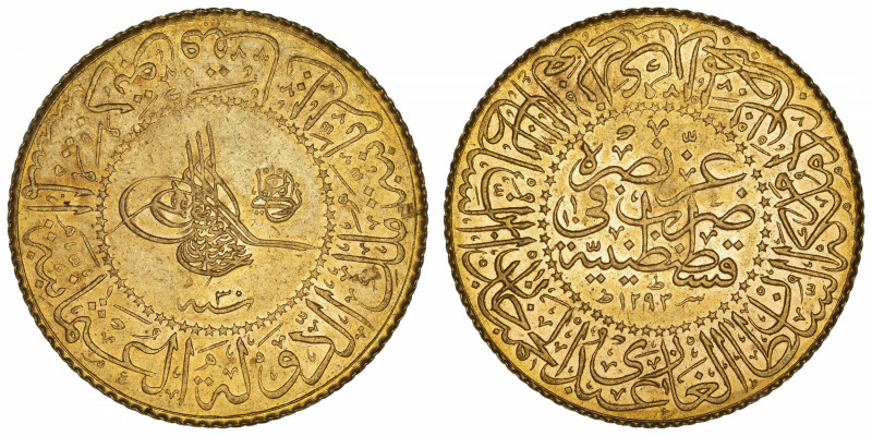 TURQUIE
Abdülhamid II (1876-1909). 100 kurush Or AH 1293/30 (1904), Constantino...