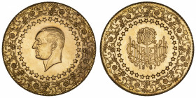 TURQUIE
République (1923- à nos jours). 500 kurush, frappe de luxe 1967.
Fr.208 (94) ; Or - 34,94 g - 44,5 mm - 12 h 
Superbe à Fleur de coin.