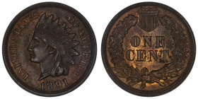 USA
République fédérale des États-Unis d’Amérique (1776-à nos jours). One cent tête d’indien 1891, Philadelphie.
KM.90a ; Bronze - 2,97 g - 19 mm - ...