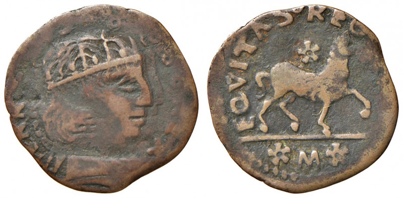 Amatrice. Ferdinando I d’Aragona (1458-1494). Cavallo (sigla M) AE gr. 1,20. D’A...